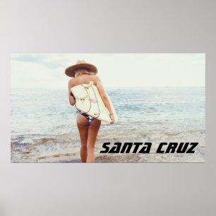 Santa Cruz California Surfer meisje Poster