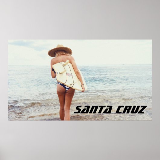 Santa Cruz California Surfer meisje Poster (Voorkant)