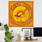 Santa Cruz California Surfing Poster (Thuiskantoor)