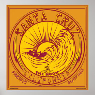 Santa Cruz California Surfing Poster