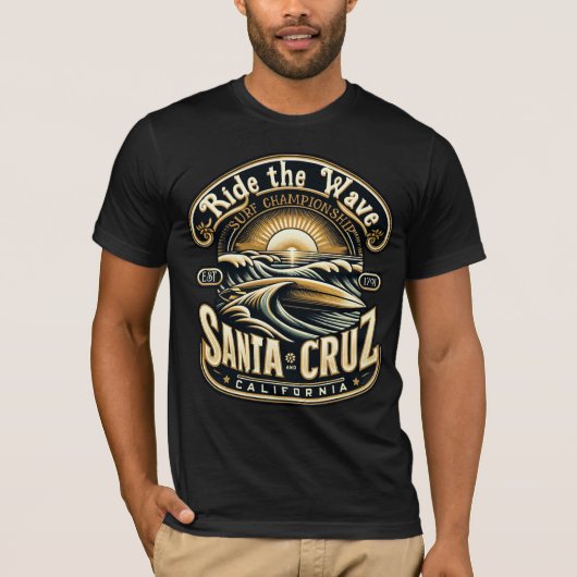 Santa Cruz California Surfing T-shirt (Voorkant)