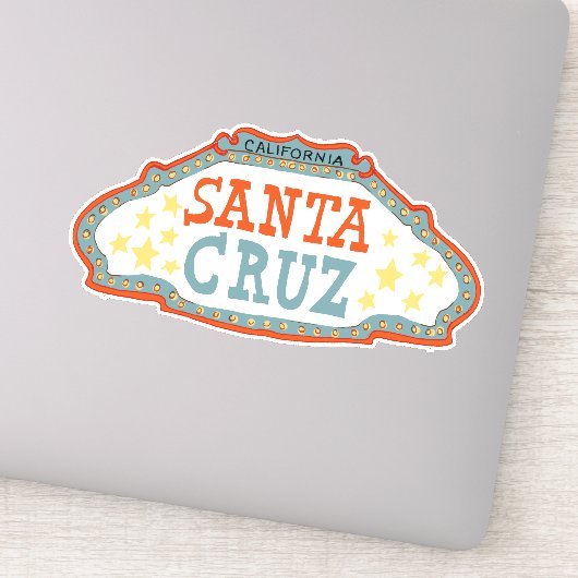 Santa Cruz California Sweet  Sign Sticker (Detail)