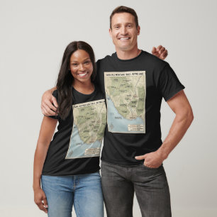 Santa Cruz California Trailkaart Redwood & Kust T-shirt
