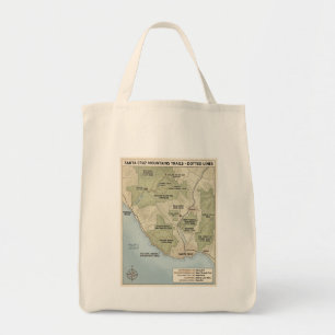 Santa Cruz California Trailkaart Redwood & Kust Tote Bag