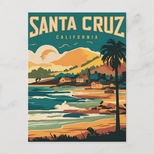 Santa Cruz California Travel Briefkaart (Voorkant)