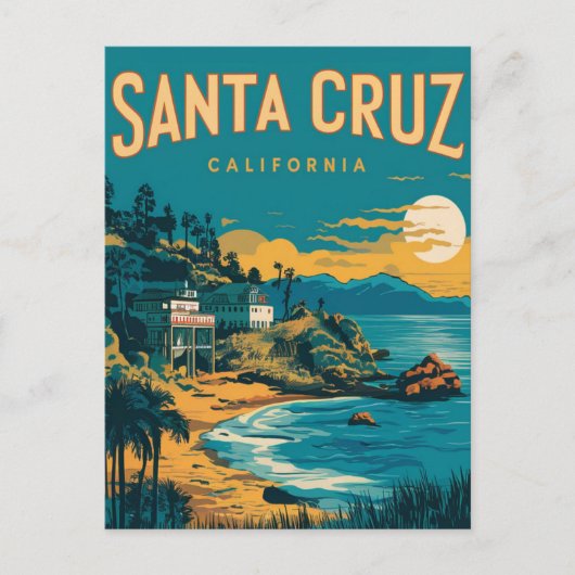 Santa Cruz California Travel Briefkaart (Voorkant)