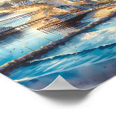 Santa Cruz California Travel Places waterverf Poster (Hoek)