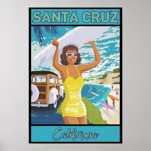 Santa Cruz California Travel Poster (Voorkant)