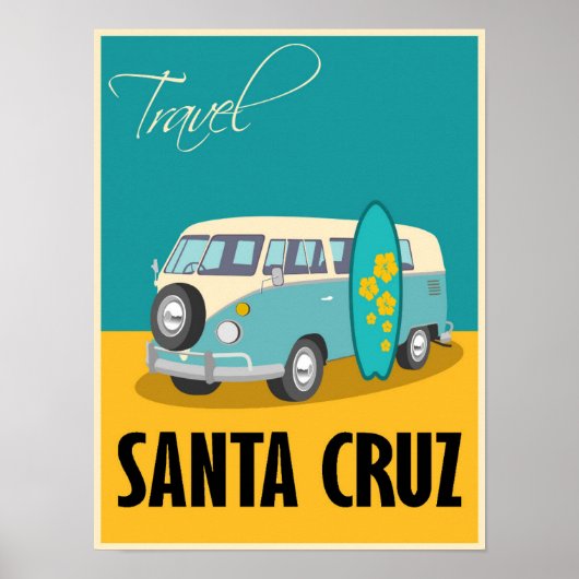 Santa Cruz California Travel Poster (Voorkant)