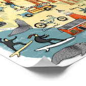 Santa Cruz California UCSC Map Illustratie Poster (Hoek)