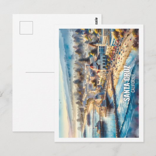 Santa Cruz California USA Famous Place waterverf Briefkaart (Voorkant / Achterkant)
