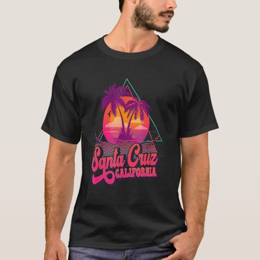 Santa Cruz California Vacation Retro 80s Beach Sou T-shirt (Voorkant)