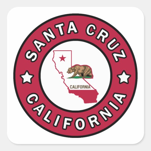 Santa Cruz California Vierkante Sticker (Voorkant)