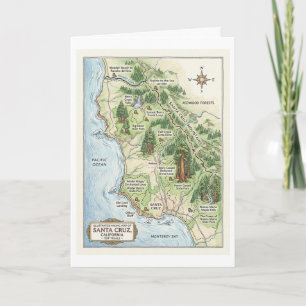 Santa Cruz California Wandelkaart Big Basin Kaart