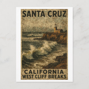 Santa Cruz California West Cliff Steamer Lane Briefkaart