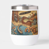 Santa Cruz California Whimsical Map UCSC Boardwalk (Voorkant)