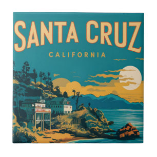 Santa Cruz Californië Aquarel Reis Tegeltje