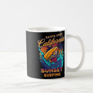 Santa Cruz Californië Surfen Skelet Zonsondergang Koffiemok