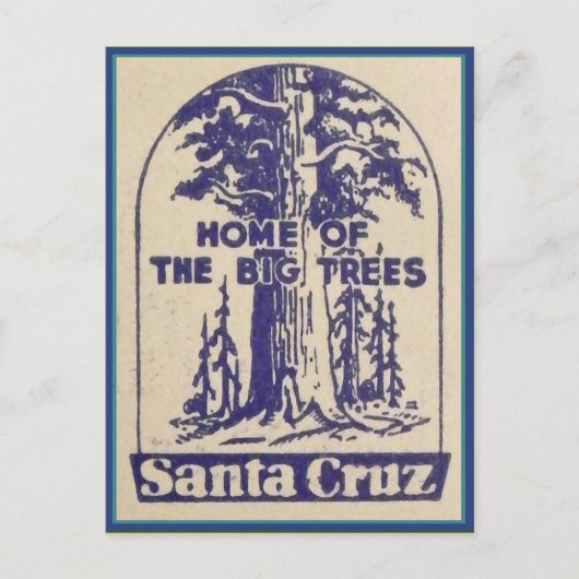 Santa Cruz Californië - Thuis van de Big Trees Briefkaart (Voorkant)