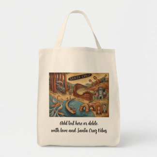 Santa Cruz Californië Whimsical Kaart UCSC Boardwa Tote Bag