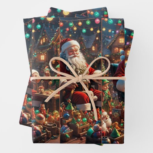 Santa Cruz Christmas Charm Wrapping Paper (In situ)