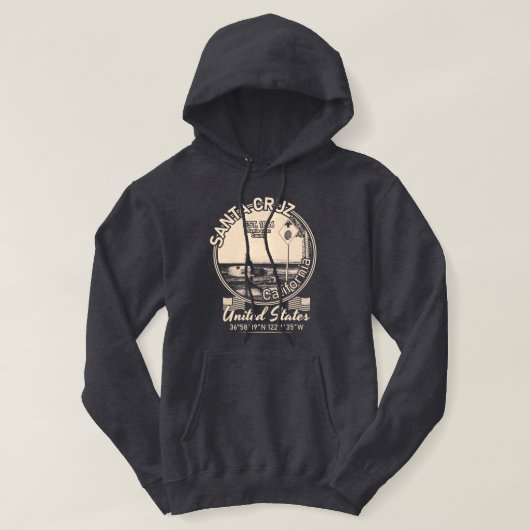 SANTA CRUZ CITY - CALIFORNIA - SURFING  HOODIE (Design voorkant)