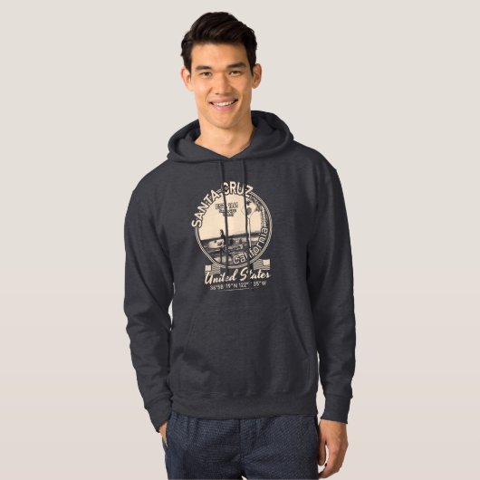 SANTA CRUZ CITY - CALIFORNIA - SURFING  HOODIE (Voorkant volledig)