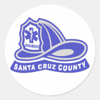 Santa Cruz County Paramedic Helmet Logo Ronde Sticker