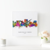 Santa Cruz de Tenerife Spain Skyline Vierkante Klok (Huis)