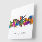 Santa Cruz de Tenerife Spain Skyline Vierkante Klok (Hoek)