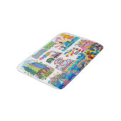 Santa Cruz Illustrated Map Boardwalk Beach Surfing Badmat (Gekanteld)