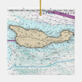Santa Cruz Island Chart Keramisch Ornament (Achterkant)