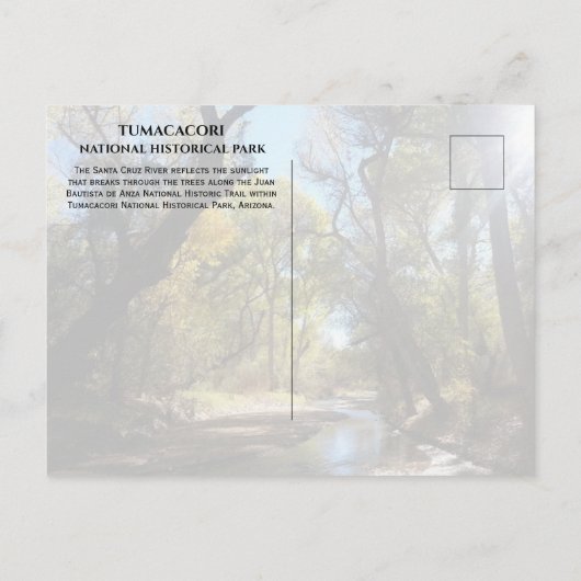Santa Cruz, Juan Bautista de Anza Trail, AZ Briefkaart (Achterkant)