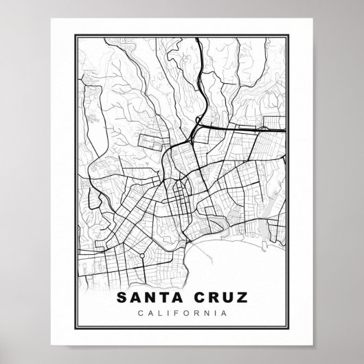 Santa Cruz Kaart Poster (Voorkant)