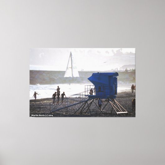 Santa Cruz Lifeguard House & Sailboat II Canvas (Voorkant)