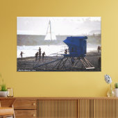 Santa Cruz Lifeguard House & Sailboat II Canvas (Insitu (Woonkamer))