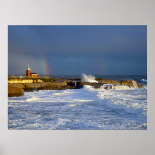 Santa Cruz Lighthouse Rainbow II - Afdruk Poster