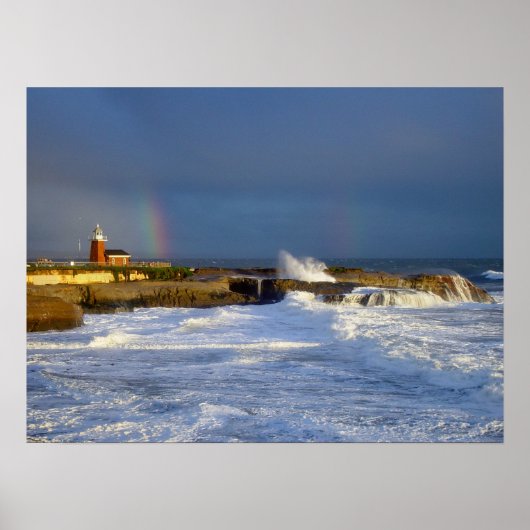 Santa Cruz Lighthouse Rainbow II - Afdruk Poster (Voorkant)