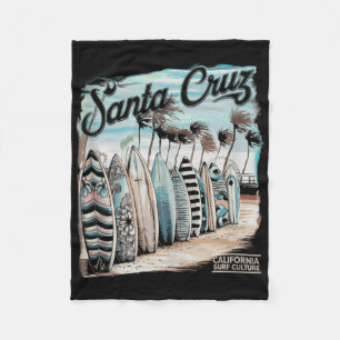 Santa Cruz Mannen Vrouwen Californië Retro Zonsond Fleece Deken