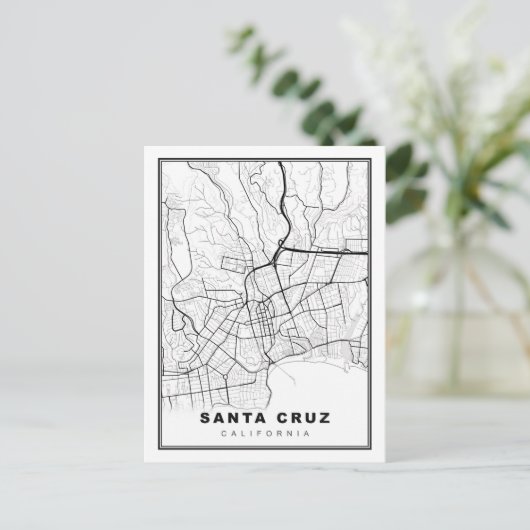Santa Cruz Map Briefkaart (Staand voorkant)