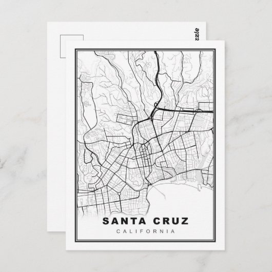 Santa Cruz Map Briefkaart (Voorkant / Achterkant)