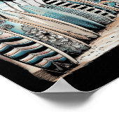 Santa Cruz Men Women California Retro Sunset Vinta Poster (Hoek)