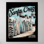 Santa Cruz Men Women California Retro Sunset Vinta Poster (Voorkant)