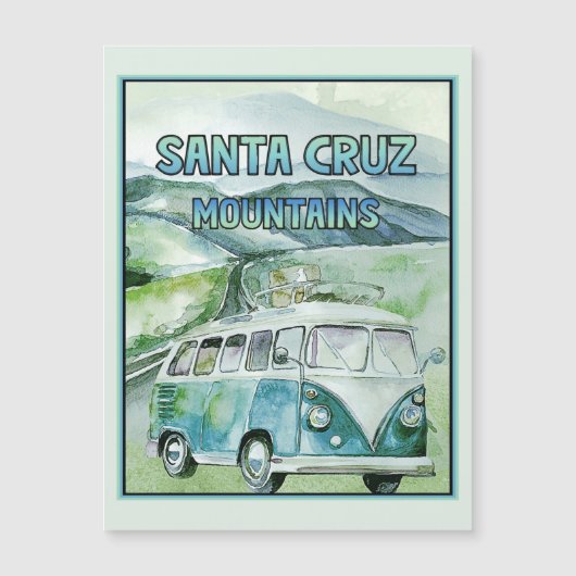 Santa Cruz Mountains Reizen Magnetische Kaart (Voorkant)