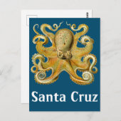 Santa Cruz  Octopus Briefkaart (Voorkant / Achterkant)