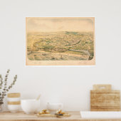 Santa Cruz. Panoramische kaart (1586A) - Onherstel Poster (Keuken)