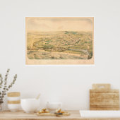 Santa Cruz. Panoramische kaart (1586A) - teruggeze Poster (Keuken)