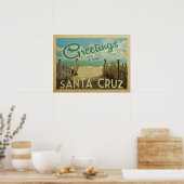 Santa Cruz Poster Beach Vintage Travel (Keuken)