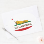 Santa Cruz Republiek Banaan Slug Vlag Ovale Sticker (Envelop)