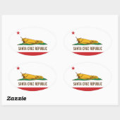 Santa Cruz Republiek Banaan Slug Vlag Ovale Sticker (Vel)